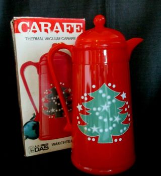 Waechtersbach Christmas Tree Red Thermos Plastic Pitcher Carafe Hot Cold