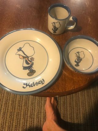 louisville stoneware children’s Plate,  Cup And Bowl 2