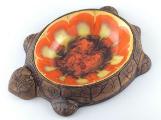 Vintage Tiki Turtle Porcelain Dish Treasure Craft Made In Usa 218g L230