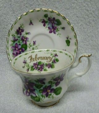 Royal Albert Flower Of The Month February Violets Cup And Saucer