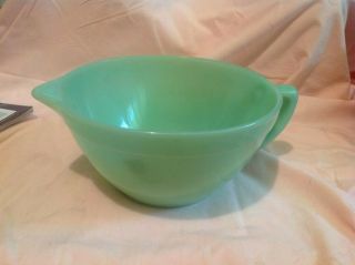Fire King Jadite Handled Batter Bowl With Pouring Lip Oven Ware Made U S A
