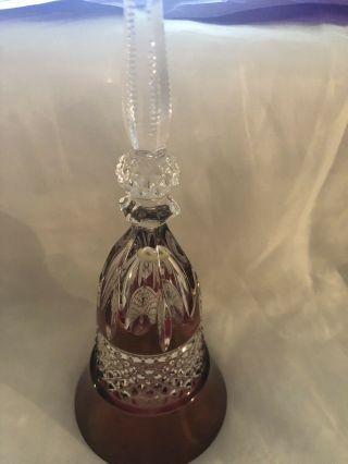 Crystal St.  Louis Trianon Ruby Cranberry Flash Cut To Clear Dinner Bell