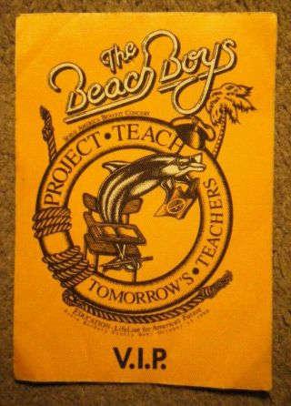 Beach Boys Backstage Pass 10/ 13/ 90 Santa Barbara Bowl,  Ca.  On Backing