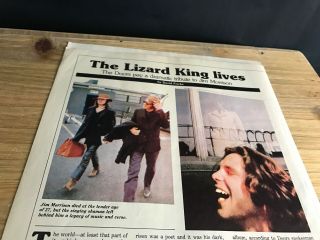 1979 Vintage 2pg Print Article Jim Morrison Of The Doors The Lizard King Lives