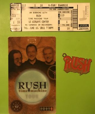 Rush Concert Ticket Stub - 2011 - Time Machine Tour - Phoenix - With Keychain & Tour Tag