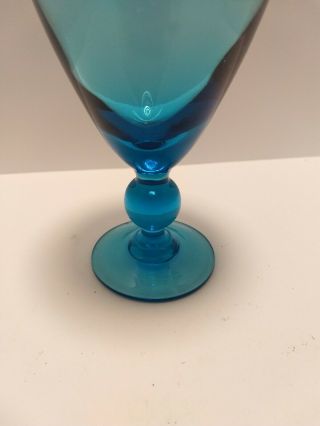 Empoli Glass Apothecary Jar Blue Mid - century Modern 2