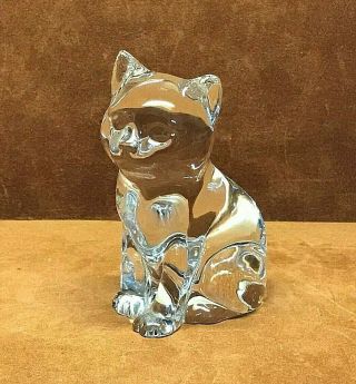 Princess House 24 Lead Crystal 3 1/2 " Cat Figurine/paperweight