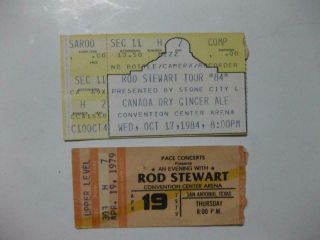 Rod Stewart April 19 1979 & Oct.  17 1984 San Antonio Texas Concert Ticket Stubs