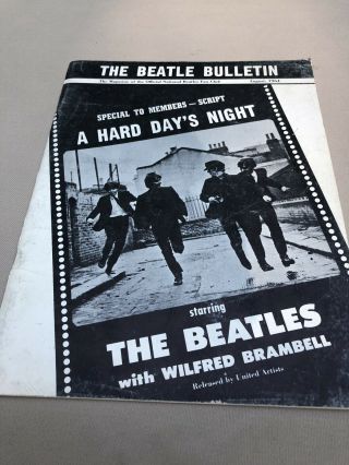 Beatles Fan Club Bulletin A Hard Day 