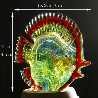 Glass Tropical Fish Figurine Handmade Blown Paperweight Crystal Animal FIgurine 2
