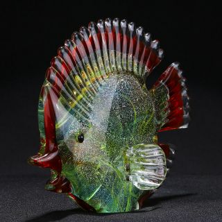 Glass Tropical Fish Figurine Handmade Blown Paperweight Crystal Animal FIgurine 3