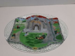 Fessenden School Anniversary Plate 1903 - 2003 Fused Art Glass Signed Anne Ross