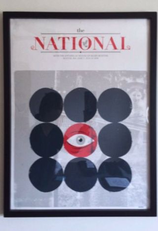 The National Screen Print Poster Boston Music Memorabilia Red Blue Screenprint