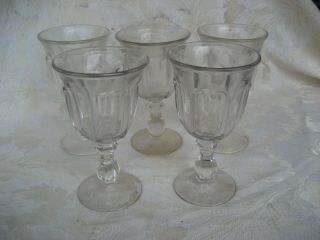 Fabulous Set Of 5 Heisey/ Imperial Old Williamburg Water Goblets 6 1/2 " Tall