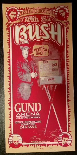 Mark Arminski Signed Poster Bush With Veruca Salt 4.  21.  97 Gund Arena Cleveland