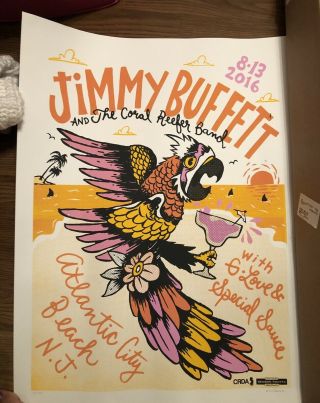 Jimmy Buffet Concert Poster - Atlantic City 8/13/16 With G Love And Special Sauce