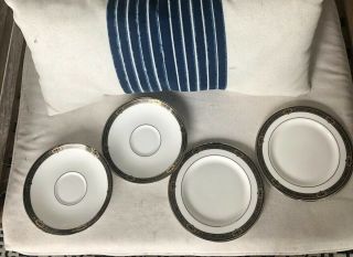 Lenox Vintage Jewel Platinum Trim - Tea Saucers (2) And Butter Plates (2).