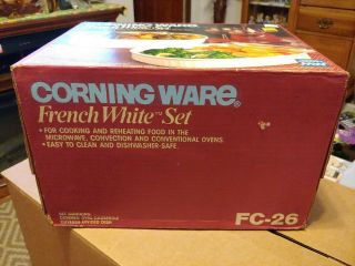 vintage Corning Ware French White Oval Casserole Dish 2pc Set fc - 26 3