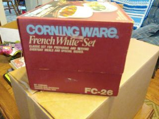 vintage Corning Ware French White Oval Casserole Dish 2pc Set fc - 26 4