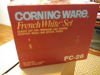 vintage Corning Ware French White Oval Casserole Dish 2pc Set fc - 26 5