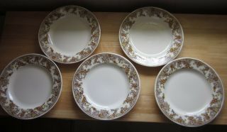 Royal China Jeannette English Gardens 10 " Dinner Plates Set Of 5