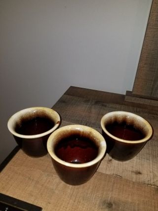 Vintage Pfaltzgraff Gourmet Brown Drip Stoneware Custard Cups