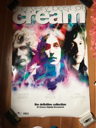 Rare The Very Best Of Cream Vintage Promo Poster Eric Clapton
