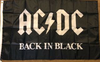 Acdc Flag3x5 Back In Black Banner Music Ac/dc Man Cave Highway To Hell