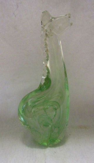 Murano Art Glass Alpaca Llama Green Swirl Figurine Paperweight