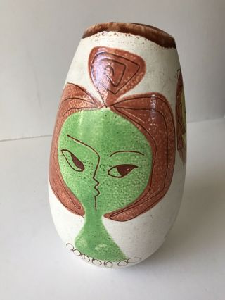 Mid Century Mcm Studio Pottery Vase Italian Style Art Pottery Vase