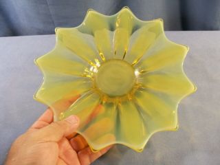Fostoria Heirloom Vaseline Opalescent Glass Plate Shallow Bowl 3