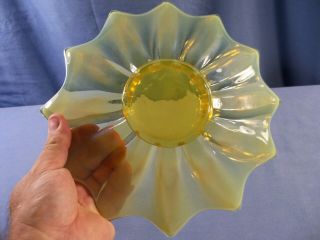 Fostoria Heirloom Vaseline Opalescent Glass Plate Shallow Bowl 5
