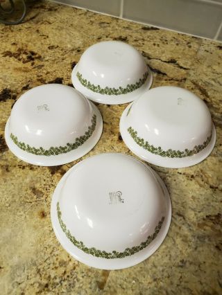 Set Of 4 Corelle Spring Blossom Crazy Daisy Green Soup Cereal Salad Bowl 6 - 1/4 "
