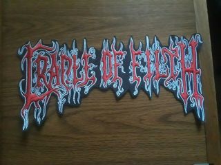 Cradle Of Filth,  Sew On Red And White Embroidered Large Patch