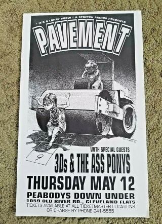 Pavement / Ass Ponys _1994 Cleveland - Derek Hess Lp Art Blk & Wht 8.  5 " X 14 "