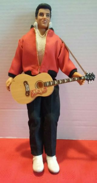 Vintage Jailhouse Rock Elvis Presley Doll 1993 Guitar Red Jacket Hasbro 12 Inch