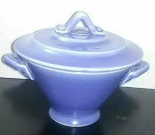 Vintage Homer Laughlin Harlequin Mauve Blue Sugar Bowl With Lid Collectible Look