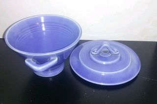 Vintage Homer Laughlin Harlequin Mauve Blue Sugar Bowl with lid Collectible LOOK 3