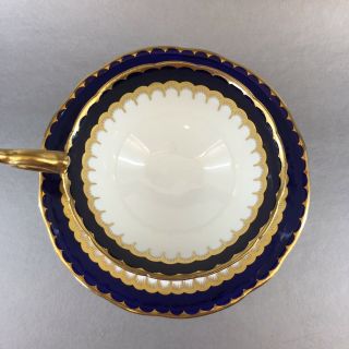 Vintage Coalport Cobalt Blue Bone China Teacup & Saucer Gold England Tea Cup 6