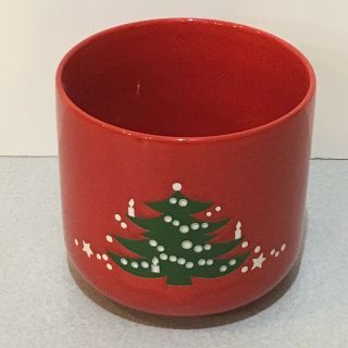 Vintage Waechtersbach Red Christmas Tree Planter West Germany 6.  5 " Tall X 7”