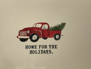 RAE DUNN “HOME FOR THE HOLIDAYS” CHRISTMAS SERVING TRAY/PLATTER WITH RED TRUCK 2