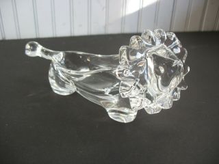Sasaki Mcm Crystal Lion Candy Jewelry Coin Dish Mid Century Modern Clear Glass