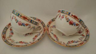 Antique / RARE Aynsley A793 Floral Swag Cups & Saucers 5