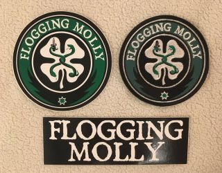Flogging Molly Shamrock & Bumper Stickers & Woven Patch (celtic Punk,  The Pogues)