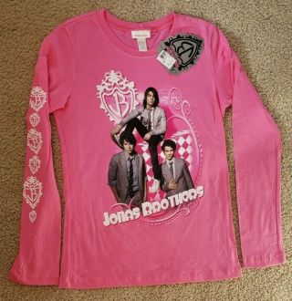 Jonas Brothers Jo Bros Ls Shirt Retro Music & Tour Nick Joe & Kevin Bnwt