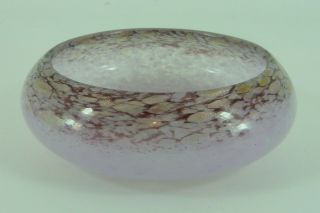 3.  75 " Purple Lilac & Aventurine Gold Glass Bowl - Scottish ? Vasart ?