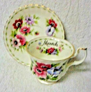 Royal Albert Flower Of The Month March 1970 Cup And Saucer