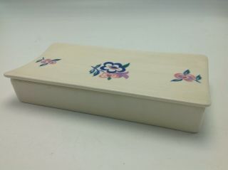 Poole Pottery England Dresser Box Covered Lid Floral Hand Painted Numbered
