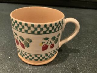 Nicholas Mosse Pottery Mug Strawberry And Holly 2 3/4”