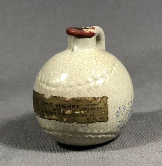 Uhl Pottery Stoneware Baseball Mini Jug Ohio Sherry